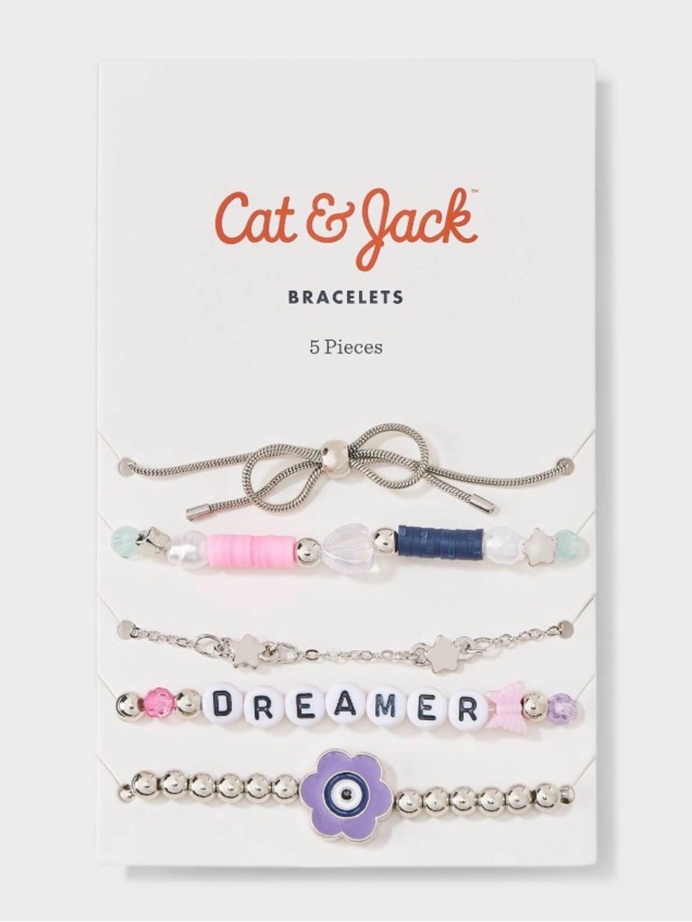Cat & Jack Bracelet Set - Pink, Navy, Purple, Silver
